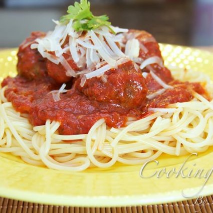 اسباغيتي بكرات اللحم