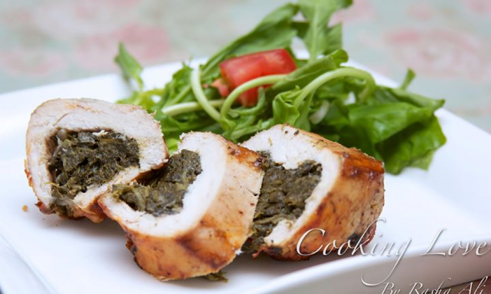 لفائف الدجاج بالسبانخ