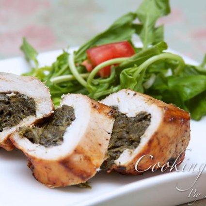 لفائف الدجاج بالسبانخ