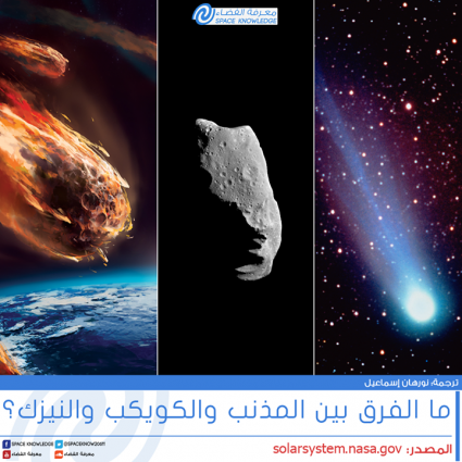 ما هو الفرق بين المذنب والكويكب والنيزك؟